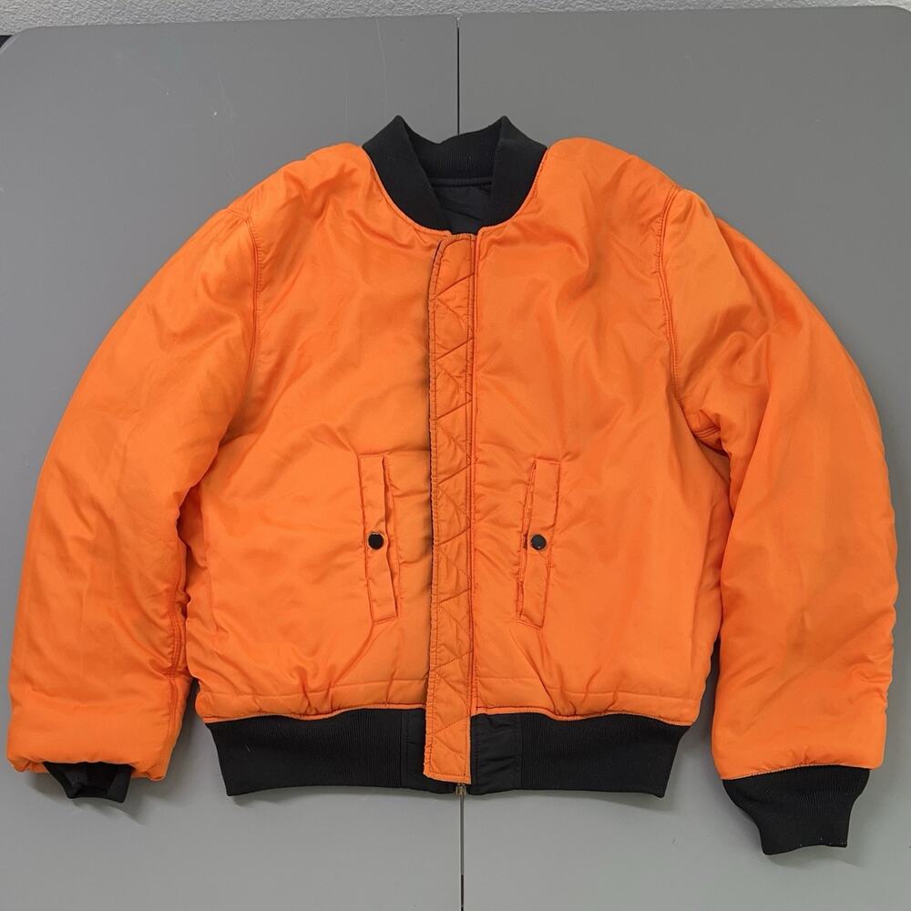 Alpha industries ma-1 Bomber Jacket Black XL Reversible Orange - Picture 14 of 15